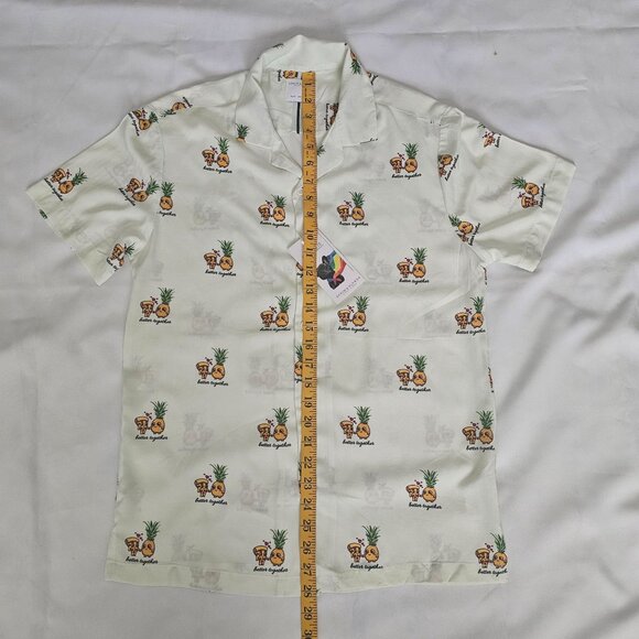 Denim & Flower Better Together Pizza & Pineapple Print Button Front Men's S, NWT - Picture 15 of 15